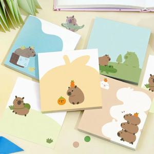 Capybara Capybara 메모 패드, 스크랩북 인스 만화 메시지 용지, 귀여운 스티커 메모, 학교 용품, 100 장