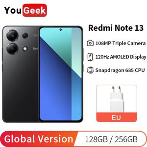 글로벌 버전 샤오미 Redmi Note 13 4G 스마트폰 108MP 트리플카메라 120Hz AMOLED 33W 고속충전 스냅드래곤 685 옥타코어