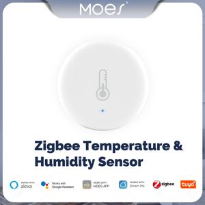 MOES ZigBee 스마트 온도 및 습도 센서, 배터리 구동 보안 미니 온도계 습도계, 투야 스마트 라이프 앱 포함