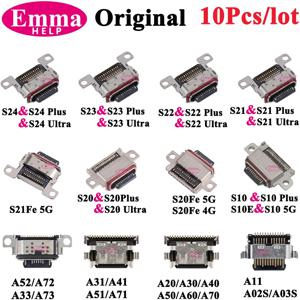 EmmHelp USB 충전 포트 커넥터, 삼성 갤럭시 S24, S23, S21, S20 플러스 울트라, A22, A12, A11, A51, A71, A52, A72, A73, A03S 용, 10 개