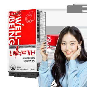 하루웰빙 L에너르기닌 6000mg 20g x 15포 고함량 아르기닌 BCAA 헬스 보충제 부스터 피로회복 남성활력