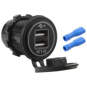 듀얼 USB 충전기 소켓 어댑터 전원 소켓, 자동차 선박 Rv용, 5V 4.8A, 12V 24V