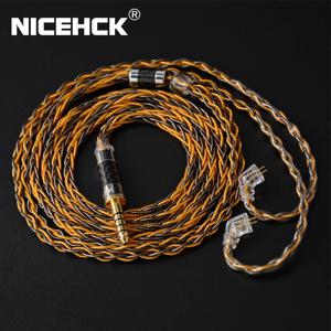 NiceHCK C8-1 이어폰 업그레이드 케이블, DB3 Moondrop TANCHJIM용, 8 코어 실버 도금 및 구리 혼합 3.5, 2.5, 4.4mm, MMCX, QDC, 2 핀