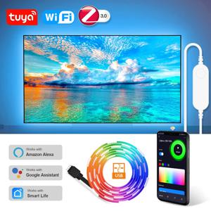 Loginovo 투야 와이파이 USB LED 스트립 라이트, RGBW RGBWW 지그비 RGB LED 스트립 테이프, 스마트 TV 백라이트, 알렉사 아마존, 구글과 작동