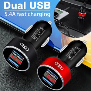 고속 충전 디지털 디스플레이 차량용 충전기, USB 포트 2 개, 아우디 C5 C6 C7 A4 B6 B8 B7 A6 A3 A5 Q3 Q5 Q7 8P 8V 8L