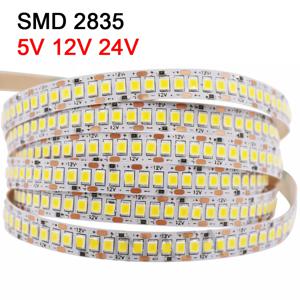 5V 12V 24V 2835 Led 스트립 5m 300/600/2400 픽셀 Led 테이프 SMD 3528 Fiexible 라이트 바 스트립 캐비닛 조명 백라이트 아래