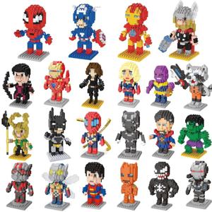 디즈니 빌딩 블록 Avengers 마이크로 다이아몬드 작은 입자 조립 된 빌딩 블록 철 남자 거미 장난감 DIY 빌딩 블록