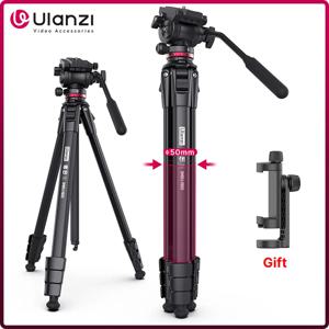 Ulanzi OMBRA DSLR 카메라용 1.6M 비디오 여행 삼각대 360 ° 파노라마 유체 드래그 팬 삼각대 최대 하중 6kg Arca 스위스 플레이트