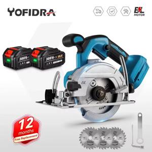 Yofidra 브러시리스 무선 전기 원형 톱, Makita 18V 배터리용 목재 절단기, 0 ° ~ 45 ° 조정 가능, 5 인치, 125mm