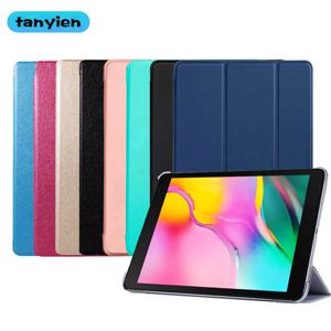 삼성 갤럭시 탭 A 10.1 2019 SM-T510 T510 T515 가죽 Trifold 자기 Fundas 플립 스탠드 스마트 커버 태블릿 케이스