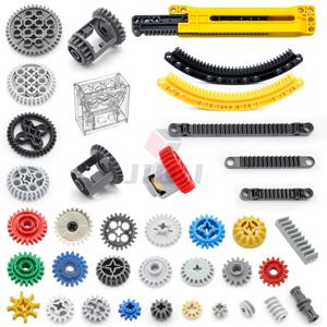 MOC 브릭 테크니컬 기어 시리즈 웜 랙 박스 차동 호환 모든 브랜드 자동차 모델 빌딩 블록, 대량 교체 부품 장난감