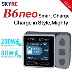 SkyRC B6neo 스마트 충전기, DC 200W PD 80W LiPo 배터리 밸런스 충전기, SK-100198 컴팩트 6S 충전기 방전기, Skyrc b6 neo