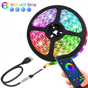 LED 스트립 조명 컬러 USB RGB Tpae 블루투스 LED 스트립, 침실 장식 5050, 5m, 10m, 15m, 20m, 30m, TV LED 백라이트, 크리스마스용