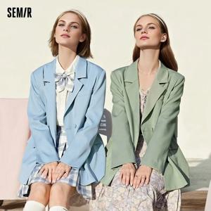 Semir 2024 여성용 세트 스몰 블레이저, 단색, 용수철 및 가을, 루즈한 세트 스트리트, 얇고 달콤하고 멋진 Bf 스타일 상의, 새로운 스타일