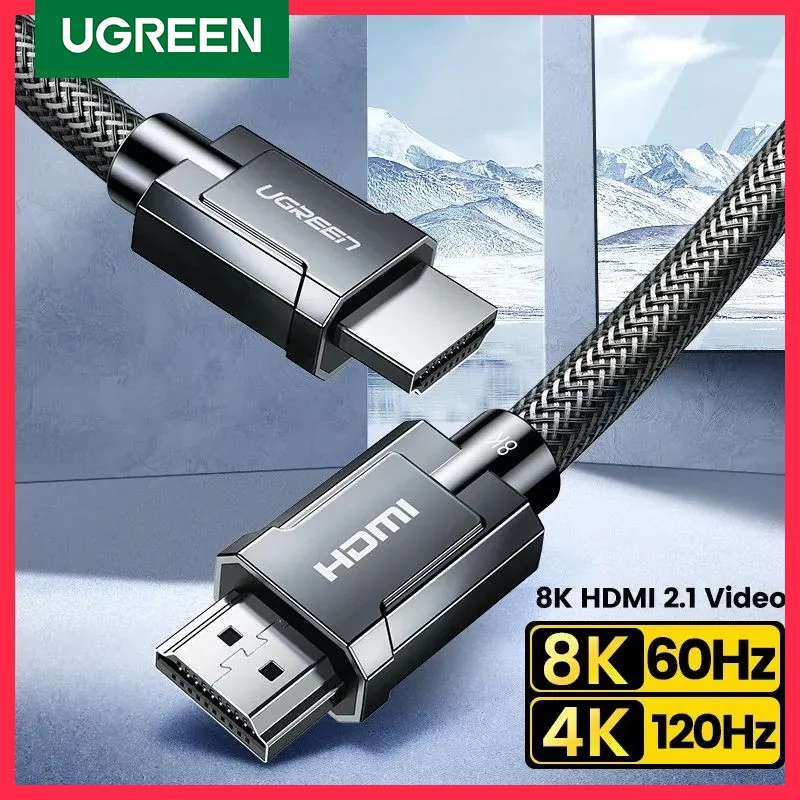 UGREEN 샤오미 TV 박스용 HDMI 호환 케이블, PS5 USB 초고속 인증, 8K @ 60Hz 케이블, 48Gbps eARC 돌비 비전