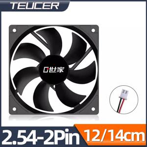 Teucer 무소음 PC 섀시 전원 공급 장치 냉각 환풍기, 선풍기 2.54-2 핀 인터페이스, 14cm PSU 12V