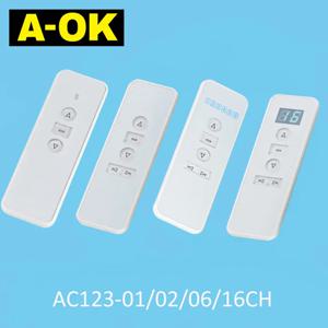 A-OK AC 123 원격 컨트롤러 RF433 이미터, OK 전기 커튼 모터, 관형 모터, 무선 제어 스마트 홈, 1, 2, 6, 16CH