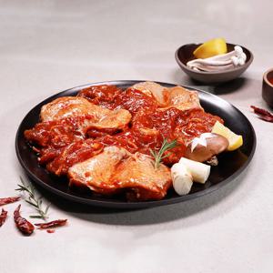 푸드장 춘천 양념 순살 닭갈비 2kg (1kg+1kg) 닭다리살 캠핑 대용량