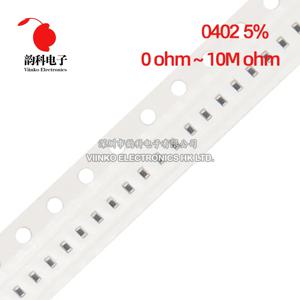 0402 5% SMD 저항기, 0R ~ 10M 1/16W 0 1 10 100 150 220, 330 ohm 1K 2.2K 10K 100K 1R 22R 10R 100R 150R 220R 330R 1M 4.7, 100 개 K