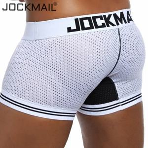 JOCKMAIL 남성용 통기성 메쉬 복서, 남성 속옷, 섹시한 팬티, 면 바디 수트, 트렁크 팬츠, 브랜드