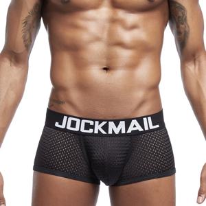 JOCKMAIL 섹시한 남자 복서 속옷, 통기성 메쉬 남성 속옷, U 볼록 남성 복서 트렁크, 여름 남성 의류, 신제품