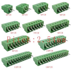 PCB 나사 터미널 블록 커넥터, 2P 3P 4P 5P 6P 7P 8P 9P 10P 12P 16 핀 터미널, 26-18AWG 케이블용, 2.54mm/0.1 인치 피치, 150V 6A