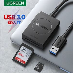 UGREEN-USB 3.0 카드 리더기, SD 마이크로 SD TF 카드 어댑터 노트북 OTG 마이크로 USB 멀티 카드 리더기 USB 3.0 메모리 카드 어댑터