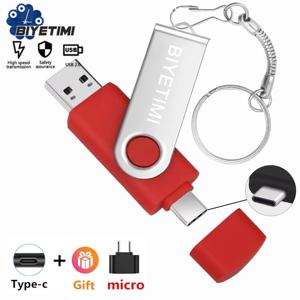 Biyetimi Usb 유형 c 플래시 드라이브 32gb pendrive 64gb OTG 128GB USB 스틱 장치, 플래시 메모리 유형-c PC 전화 선물용