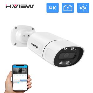 H.View 5Mp 8Mp 4K Ip 카메라 Poe Ai 얼굴 감지 Cctv 보안 카메라 H.265 Nvr 시스템 용 야외 오디오 비디오 감시 onvif xmeye