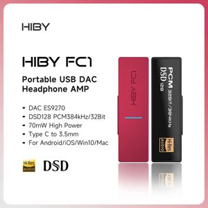 HiBy FC1 휴대용 USB DAC 오디오 HiFi 디코더 헤드폰, C타입-3.5mm 출력, AMP DSD128, 안드로이드 iOS Mac Win10 PC 스마트폰용