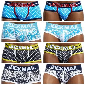 JOCKMAIL 코튼 남성 속옷, 인쇄 브리프, 클래식 로우 웨이스트 복서 반바지, 통기성 남성 속바지, 캐주얼 트렁크, 게이 패션