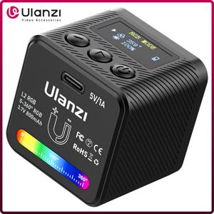 Ulanzi L2 RGB 미니 COB 비디오 카메라 라이트 DSLR 카메라용, 디밍 가능, 360 ° 풀 컬러 라이트, 디퓨저, 벌집 사진