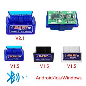 미니 블루투스 자동차 OBD 스캐너 코드 리더 도구, 안드로이드 OBDII 프로토콜용, 슈퍼 ELM 327, ELM327 V2.1 V1.5