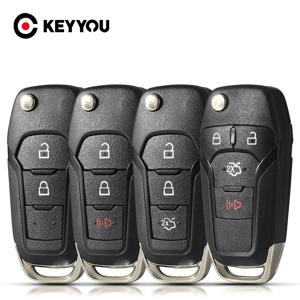 KEYYOU-원격 자동차 키 셸 케이스, 포드 F150 F250 F350 익스플로러 레인저 카 피에스타 몬데오 포커스 쿠가 에스코트 포브 2/3/4 버튼