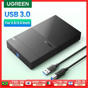 Ugreen-외장 하드 드라이브 인클로저 리더 케이스, 3.5 2.5 sata-usb 3.0 어댑터, SSD 디스크 박스 HD 3.5 HDD 케이스