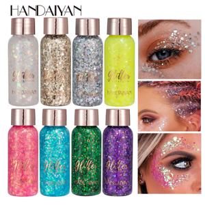 Handaiyan 아이 글리터 네일 헤어 바디 페이스 스티커, 젤 아트, 느슨한 스팽글 크림, 다이아몬드 보석, 라인스톤 메이크업 파티 축제