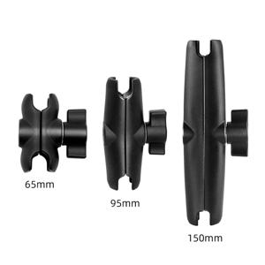 알루미늄 합금 더블 소켓 암, 25mm, 1 인치 볼 헤드 홀더 마운트 클램프, 자전거 오토바이 카메라 확장 암