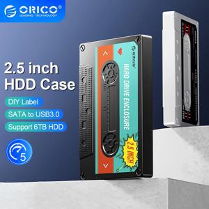 ORICO-2.5 인치 HDD 인클로저 sata-usb3.0 외장 하드 드라이브 케이스, 5Gbps / 6Gbps c타입 HDD 케이스, DIY 스티커 포함, PC 액세서리