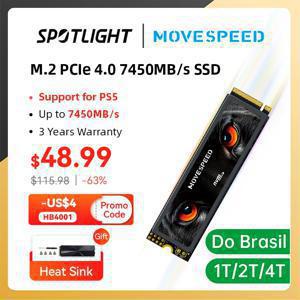 MOVESPEED 내장 솔리드 스테이트 하드 디스크, 7450 MB/s SSD NVMe M.2 2280 4TB 2TB 1TB, M2 PCIe 4.0x4 2280 SSD 드라이브, PS5 노트북 PC용