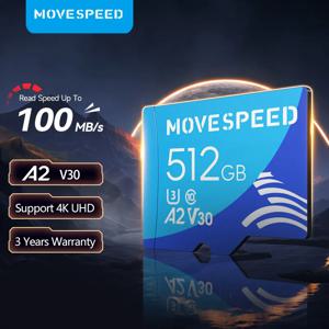 MOVESPEED U3 미니 SD 카드, 카메라 DV용 TF 카드, 고속 플래시 메모리 카드, 최대 100 MB/s, 128GB, 400GB, 64GB, 32GB, 512GB