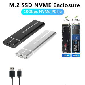 M2 SSD 인클로저 NVMe USB3.1 외장 스토리지 HDD 케이스, PCIe SSD 박스, NGFF SATA SSD 디스크 하드 드라이브, PC 노트북용, 10Gbps