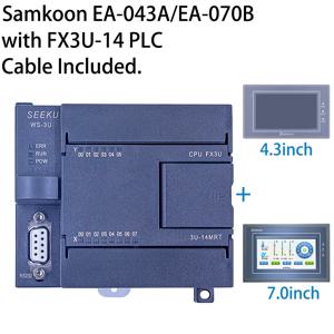 Samkoon EA-043A EA-070B HMI PLC FX3U-14MT, 14MR 14MRT 아날로그, 6AD 2DA RTU 모드버스, 485 RTC 2CH, 60K 카운팅, 4.3 인치, 7.0 인치