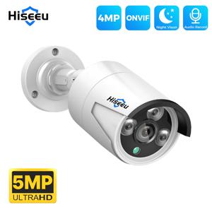 Hiseeu POE IP CCTV 카메라, ONVIF 야간 투시경, 홈 방수, H.265 감시 불릿 카메라, 단방향 오디오, XMEye, 4MP, 5MP