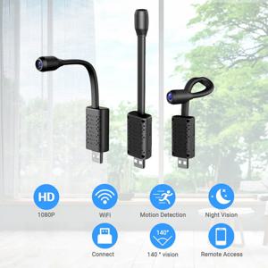 스마트 AI 인간 감지 V380 USB 미니 와이파이 카메라, CCTV 카드, 홈 감시 IP 카메라, 1080P 모션 마이크로 캠코더