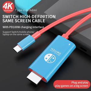 휴대용 도크 USB 타입 C-HDMI 변환 케이블 TV 도킹 모드 닌텐도 스위치 스팀 데크