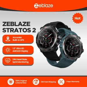 Zeblaze Stratos 2 GPS 스마트 워치 AMOLED 디스플레이, 24 시간 건강 모니터, 긴 배터리 수명 스마트워치, 5 ATM