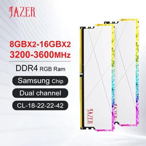 JAZER 데스크탑용 오버클러킹 성능 RGB RAM, DDR4 8GB 16GB 메모리, DDR4 8GB x2 16GB x2, 3200MHz, 3600MHz