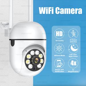 3MP 와이파이 CCTV 카메라, 가정용 감시 카메라, 4X 디지털 줌, 컬러 나이트 비전, AI 인간 감지, 자동 추적 보안 모니터