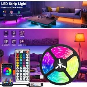 LED 스트립 조명 와이파이 블루투스 제어 5050 RGB LED 조명, 유연한 리본 루스 LED, 1m-30m, 5V USB TV 백라이트, 방 장식