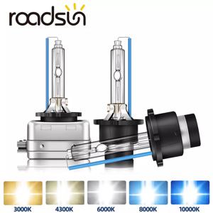 Roadsun 2Pcs 헤드 라이트 D1S D2S D3S D4S 크세논 HID 자동차 전구 35W D1 D2 D3 D4 헤드 램프 4300K 6000K 8000K 10000K 자동 램프 12V